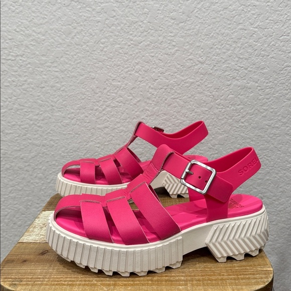 Sorel Ona Streetworks Fisherman Platform Sandals Pink Size 7 - Picture 7 of 13